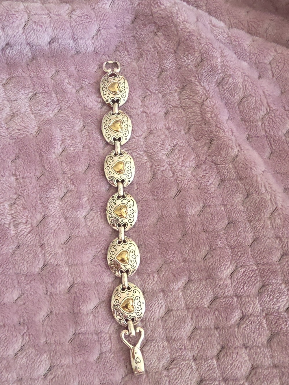 Brighton Silver and Gold Heart Link Bracelet